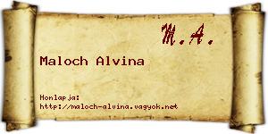 Maloch Alvina névjegykártya